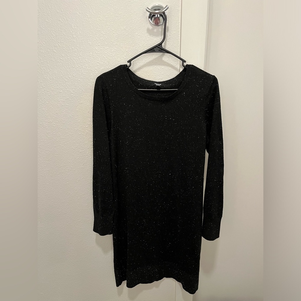 Black Speckled Sweater Dress